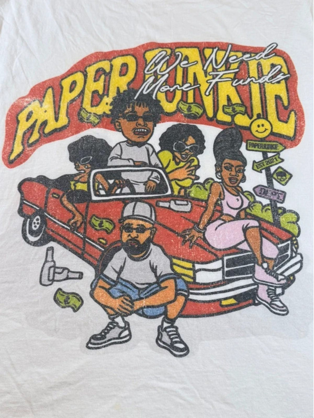 Paper Junkie We Need More Funds Graphic T-Shirt Size XL Shaka Wear 1585